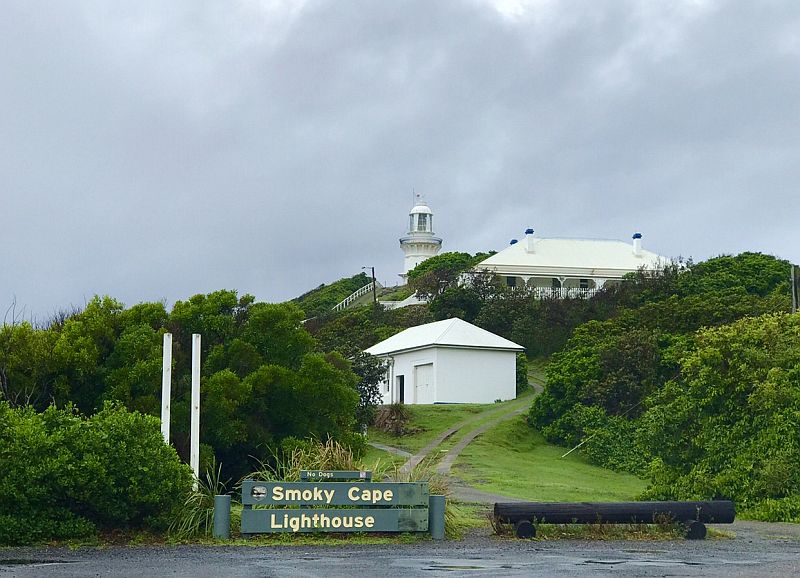 Smoky Cape Lighthouse on a cloudy day